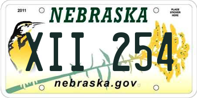 NE license plate XII254