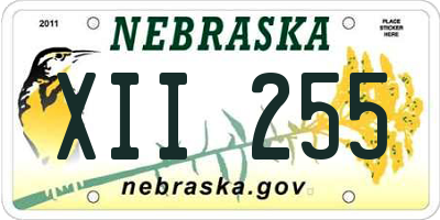 NE license plate XII255