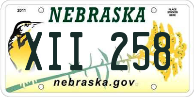 NE license plate XII258
