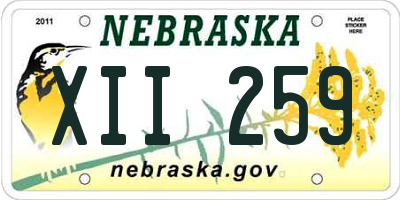 NE license plate XII259
