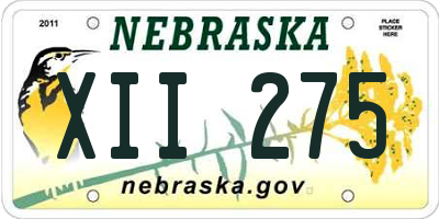 NE license plate XII275