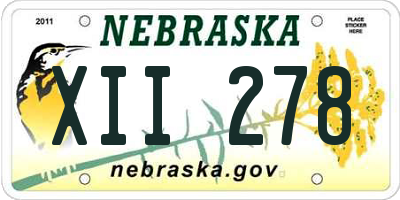 NE license plate XII278