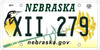 NE license plate XII279