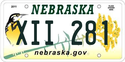 NE license plate XII281