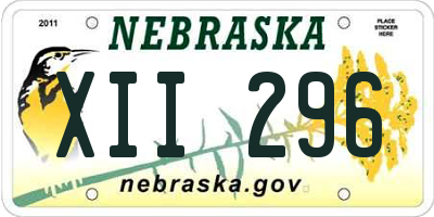 NE license plate XII296
