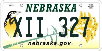NE license plate XII327