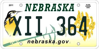 NE license plate XII364