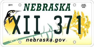 NE license plate XII371
