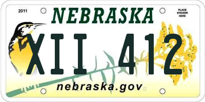 NE license plate XII412