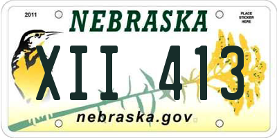 NE license plate XII413