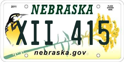 NE license plate XII415