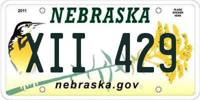 NE license plate XII429