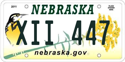 NE license plate XII447