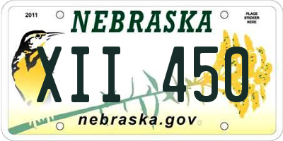 NE license plate XII450