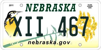 NE license plate XII467