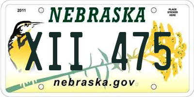 NE license plate XII475