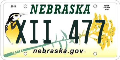 NE license plate XII477