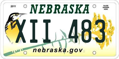 NE license plate XII483