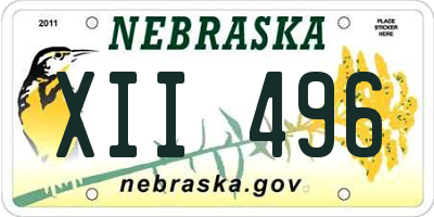 NE license plate XII496