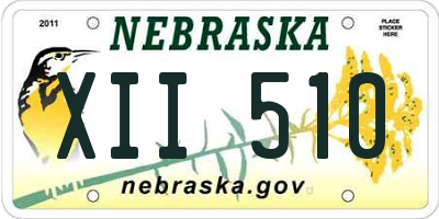 NE license plate XII510