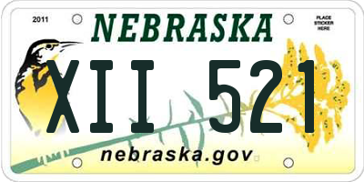 NE license plate XII521
