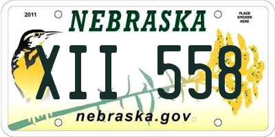 NE license plate XII558