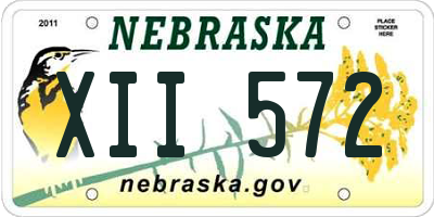 NE license plate XII572