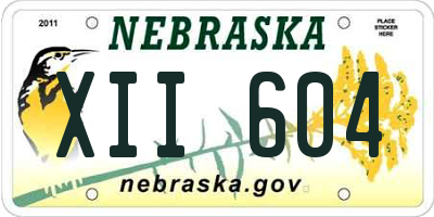 NE license plate XII604