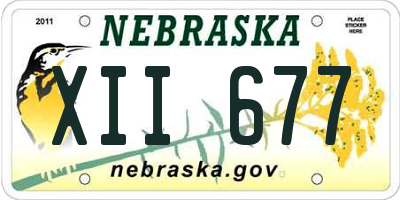 NE license plate XII677
