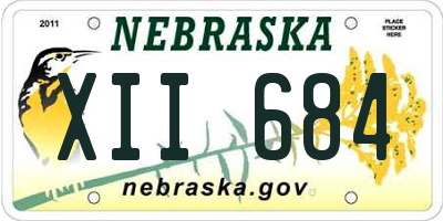 NE license plate XII684