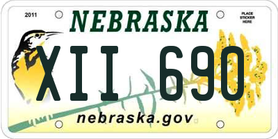 NE license plate XII690