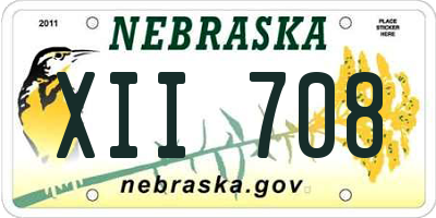 NE license plate XII708