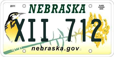 NE license plate XII712