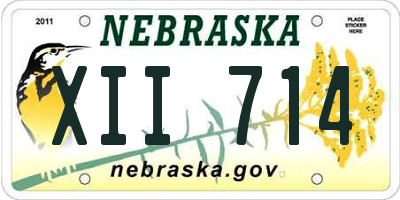 NE license plate XII714