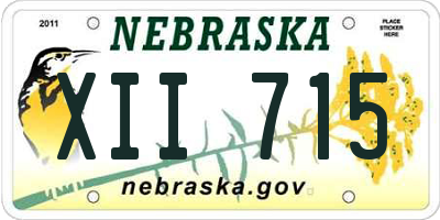 NE license plate XII715