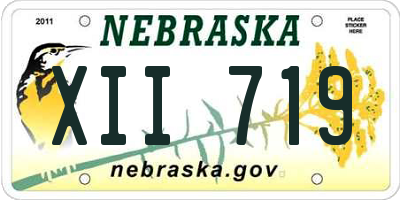 NE license plate XII719