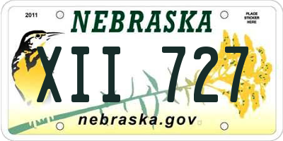 NE license plate XII727