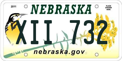 NE license plate XII732
