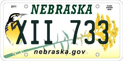 NE license plate XII733