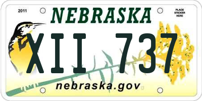 NE license plate XII737