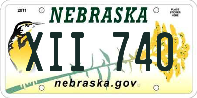 NE license plate XII740