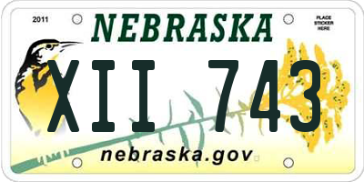 NE license plate XII743