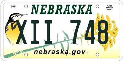 NE license plate XII748