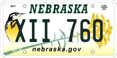 NE license plate XII760