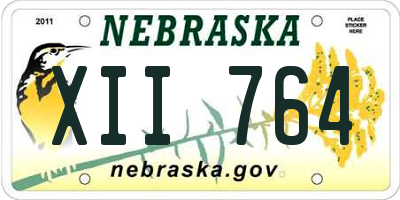 NE license plate XII764