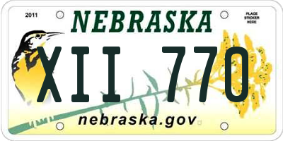 NE license plate XII770
