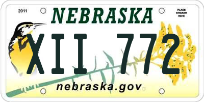 NE license plate XII772