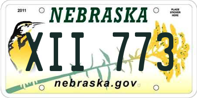 NE license plate XII773