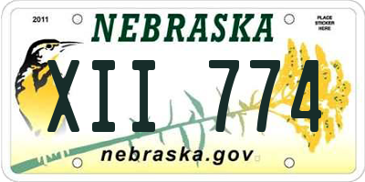 NE license plate XII774