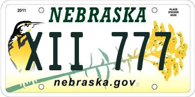 NE license plate XII777